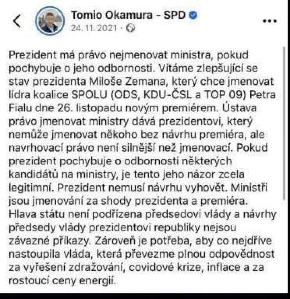 jmenování ministrů