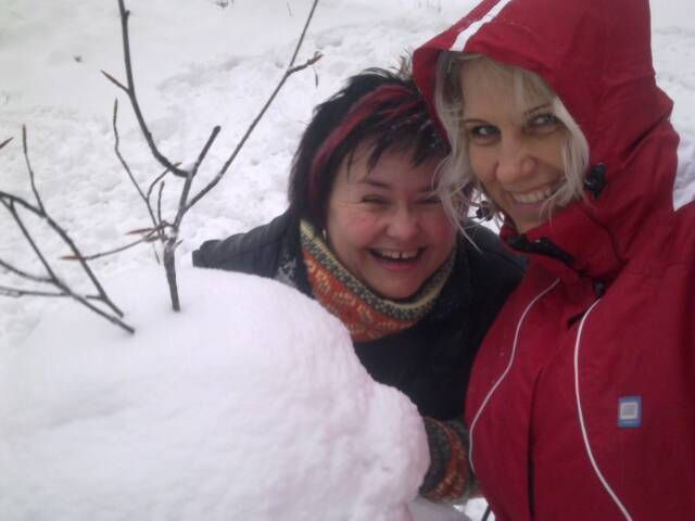  s Jolankou a sněhulákem :-)