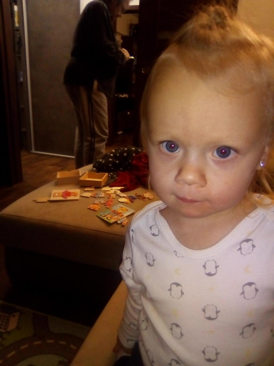 a znovu již větší vnučka...